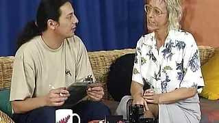 Mature German blonde rides a fat dick like a pro