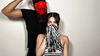 Slutty Cheerleader Megan Mistakes Gets Hoe-lloween Surprise