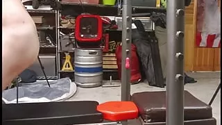 Hard pegging and cum shot after she eats his ass