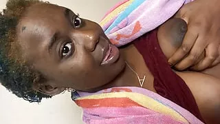 Early Good Morning Cum Quick Nut Video I Orgasm & Discharged Rose SexToy On Pretty Ebony Pussy (Solo Female Black Ebony Girl)