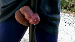 I can't stop moaning in the street, desperate and intense orgasm rubbing cock and scooter