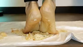 Crushing Snacks in Bare Feet Asmr