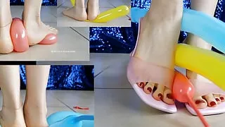 Smushed Harshly by My Classy Bare Feet in Red Toenail Polish Ita