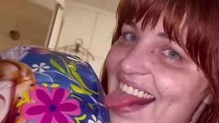 Making Balloons Dirty with Piss, Spit and Food and Launching to the Sky