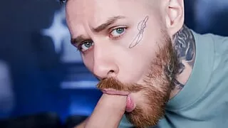 VRB Gay: Sexy Tattoo Artist Sucks and Rides You Bareback as His Client in HD Porn