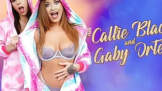 FamilyStrokes - Big Assed Busty Babes Callie Black And Gaby Ortega Bounce On A Big Cock