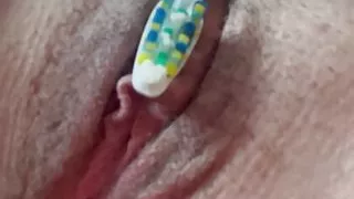 Shaved Pussy Quick Orgasm With Vibrating Toothbrush