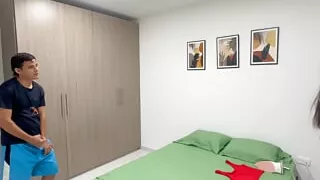 I spy on my rich stepsister while she irons her clothes and I end up very horny until I give her the best fuck