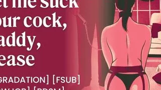 Facial on submissive brat. She wants to be Daddy's sexual toy. BDSM role play