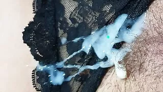 Cum with Black Panties on
