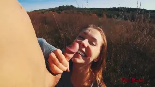 Passionate Fuck And Facial In The Fresh Air With Huge Cock