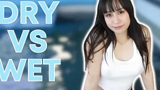 4K Transparent Shirt Wet vs Dry Try on Haul at the Pool with Elixir Elf