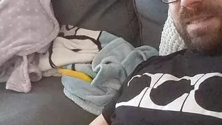 Lunch break with sock