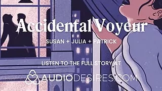 She finger fucks her pussy while her neighbors are fucking in front of her. Window roleplay. Amateur voyeur. Hotel creampie