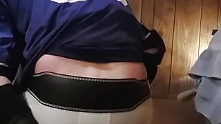 Football jock after practice