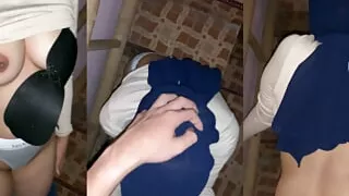 Blowjob and Doggy Fuck With Hijab Desi Coworker Mistress On Factory Stairs