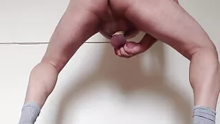 Another horny cum shot in black thongs