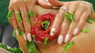 Slippery When Wet Hotkinkyjo Extreme Green Leafs Anal Insertions & Prolapse