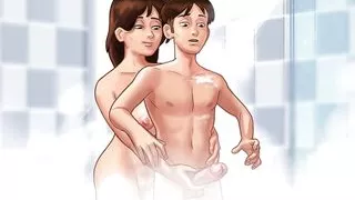 Let&#039;s Play - Summertime Saga, Blowjob in the shower