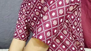 Big Ass Chachi Changing her cloth and boy watchig on her chachi caught him and punish him with fucking