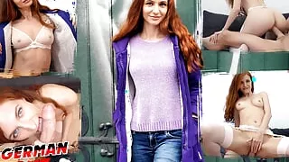 German Scout - Tall Redhead Fit Teen Lina Arian Joy Talk to First Time Casting Fuck