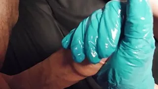 POV: My wife gives me a gloved handjob