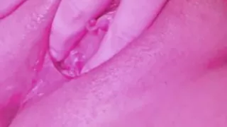 Tight pink pussy fingering orgasm