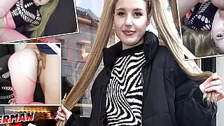 GERMAN SCOUT - Big Dick Anal Sex Casting for Pigtails Teen Crystal White in Berlin