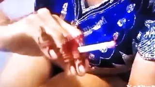 Desi Bhabhi fingering and playing with Boobs while smoking