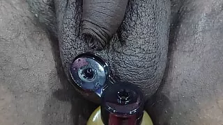 Sexy lady handjob to her stepbrother with badam oil