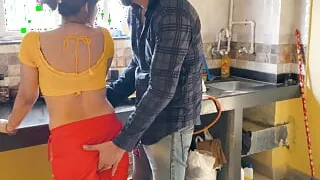 Indian desi bhabhi Savita has sex with her boss in her  hone at alone she