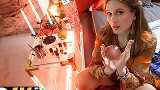 DEBT4k. Young fortune-teller with firm tits and nice ass provided a magical ritual with her pussy