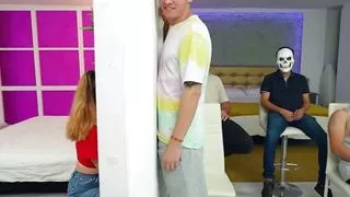 Blind date goes out of hand and becomes a GANGBANG with Ammy Redhead!