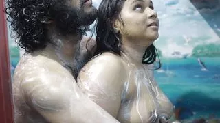 Step sister bath and sex with step brother part 2, Vaishnavy and Sharun Raj hot bath romance, Mallu couple hot bath sex