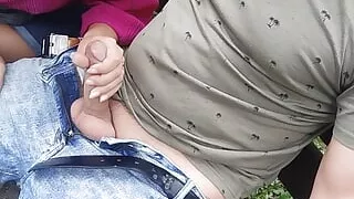 public blowjob on a park bench