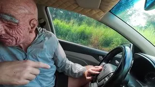 Mega Rich Grandpa Showing His Supercar, Cash Factory and Old Dick to Tiny Asian Teen