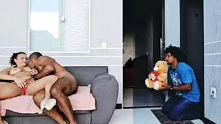 My silly boyfriend brought me a romantic gift and found me fucking on Valentine&#039;s Day I prefer a big cock in the ass