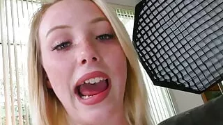 Deepthroating amateur BJ slut spoils BFs cock in amateur POV