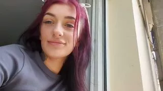 Risky Fuck Outside Window While I Smoke (creampie)