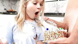 Naughty Coco Lovelock loves sucking and fucking stepbro's sweet cock with her slutty pussy