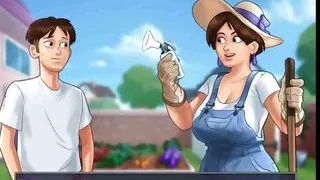 Summertime saga: country MILF is milking her tits with a breast pump ep 82