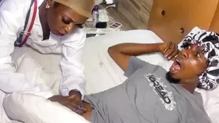 Home service ebony nurse enjoys bbc patient