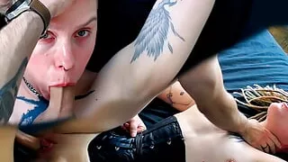 Submissive Slut Loves Leather Corsets and Hard Fuck. Today She Will Get Both