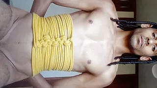 Rope corset tutorial. How to make a simple corset out of rope. Shibari self tie. (bondage)