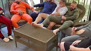 Porch Play with dads and boys