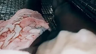 Boy doing fist on cot in the house