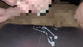 Jerking,cumming,and tasting my yummy warm load.