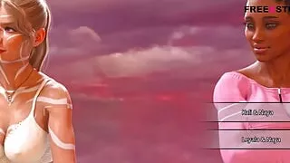 The Seven Realms - 2 Times Threesome Sex. Leyala and Kali Rides Atlas Dick in Cowgirl Position