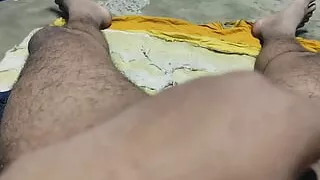 The boy shook his hand at night.