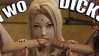 3D Hentai Two DICKS Tsunade sucks